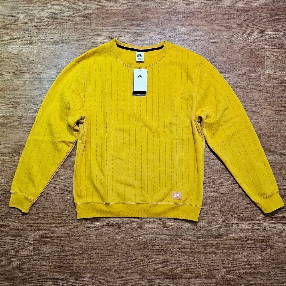 Nike SB Skate Crew Sweatshirt Unisex Men's S Yellow Pullover Fleece DH2636-743